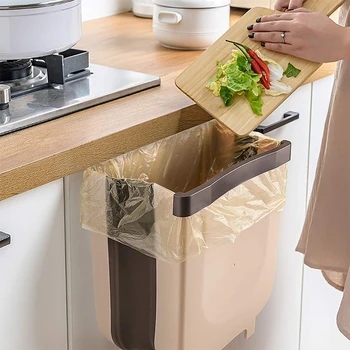 Virtuves Trash Bin Regulējams Platums un Leņķi Locīšanas Trash Var Pārstrādāt Automašīnas Virtuves Spainis Atkritumu Urnas virtuves miskastes