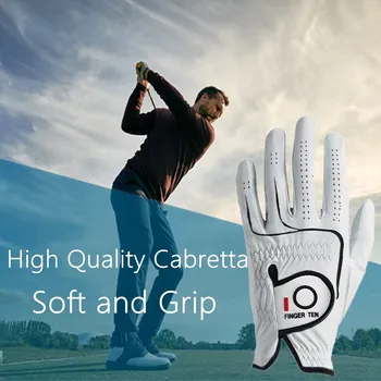 Visas Premium Soft Cabretta Āda Vīriešu Golfa Cimdi Fit Rokturis Kreisajā Lh Labo Roku Rh ar Izmēru no Maza līdz XXL