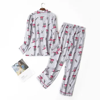 Visi Kokvilnas Pidžamas Komplekts Sievietēm Ar Garām Piedurknēm Multfilmas Zaķis Krekls Elsas, Liela Izmēra Pyjama Ikdienas Mājas Sexy Mamma Sleepwear 2019 Rudens Pjs