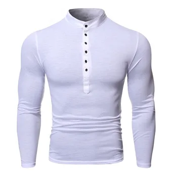 Vislabāk pārdotais Produkts, Jo 2020. Gada Vasaras Vīriešu garām piedurknēm T-krekls Stends Apkakles Gadījuma Plānas Multi-taustiņu, Kontrasts, Krāsa T-krekls
