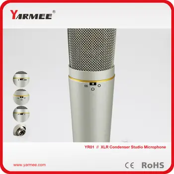 Vislabākā kvalitāte cardioid/Bi/Omni plašu piemērošanu vadu electret kondensatora studijas Karaoke ierakstīšanas mikrofons YR01