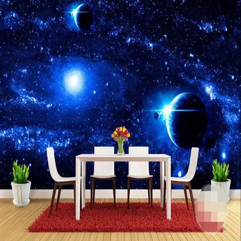Visuma Zvaigžņotās Galaktikas Planētas Pielāgotus Foto Sienas Fona tapešu Dzīvojamā Istaba Dīvāns Guļamistabā TV Fona Sienas Gleznojums, Mūsdienu