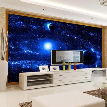 Visuma Zvaigžņotās Galaktikas Planētas Pielāgotus Foto Sienas Fona tapešu Dzīvojamā Istaba Dīvāns Guļamistabā TV Fona Sienas Gleznojums, Mūsdienu