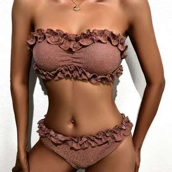 Vizuļi Savirmot Bikini Push Up Peldkostīms Sexy Sievietes Bikini Komplekti Ir 2021. Brazīlijas peldkostīms Lenta Pludmali, Valkāt Sieviešu Peldkostīmi
