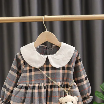 VIŅŠ Sveiki Baudīt Jaundzimušais Meitenes Kleita Pavasara Apģērbu ar garām Piedurknēm Bērnu Mētelis Kleitas Zīdaiņiem, Zīdaiņu Apģērbs Toddler Meitene Valkā