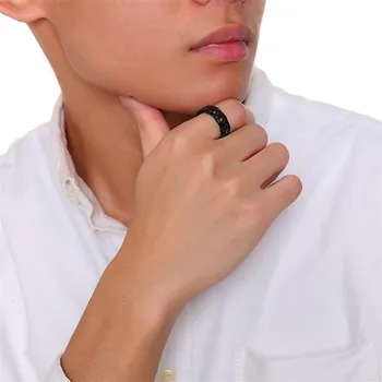 Vnox Nerūsējošā Tērauda 7mm Gredzeni Vīriešiem Kubas šarnīrķēdes Vīriešu Zēns Pirkstu Gredzens Aksesuārs
