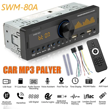 VODOOL SWM 80A divu Ekrānu Auto Radio 1 DIN Auto Audio Stereo In-dash Audio Kopēt Bluetooth USB/FM/TF/AUX Stereo Audio Atskaņotāju