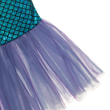 VOGUEON Mazā Nāriņa Princese Kleita Meitene Modes Zivs Asti Fancy Dress Up Kostīms Bērniem Ariel Cosplay Apģērbu Ziemsvētki Puse