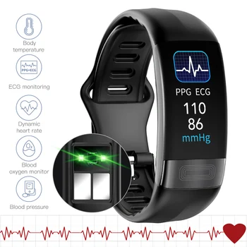 Vwar Smart Skatīties Visu dienu, Ķermeņa Temperatūra Pasākums, Fitnesa Tracker asinsspiedienu, EKG, HRV Sirds ritma Monitors Veselības Smart Skatīties