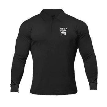 Vīrieši Darbojas Polo T Krekls Jaunu 2020 Rudens Modes Cietā Kokvilnas Garām Piedurknēm Topi Par Vīrieti, Slim Fit Elpojošs Polo Krekli Plus Lieluma