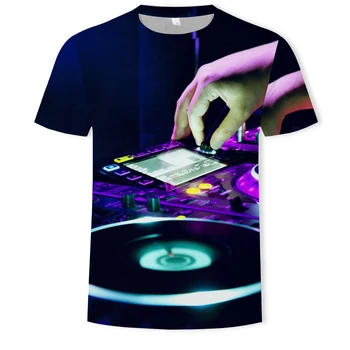 Vīrieši, Disko Dj Rock vīriešu 3DT-krekls Puse Mūzikas Skaņas Aktivizēta Led T Krekls Gaisma uz Augšu Un uz Leju Punk Mirgo Ekvalaizers Vīriešu Tshir