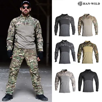 Vīrieši Kaujas Krekli Pierādīts, Taktiskās Apģērbu Militāro formas tērpu KP Maskēties Airsoft Armijas Tērps Elpojošs Darba Apģērbs vīriešiem neilona