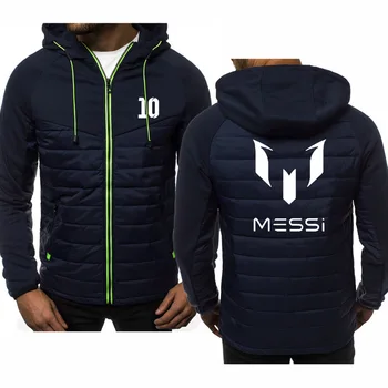 Vīrieši pelēkā vārna par Messi Drukāt Sportwear Vīriešu Jaka Pavasara Rudens sporta Krekli Ikdienas Mētelis rāvējslēdzēju, Kapuci, Vīriešu Topi Apģērbi