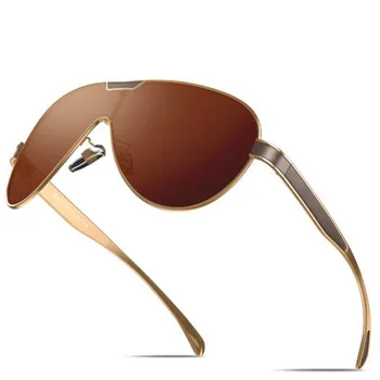 Vīrieši Vintage Lielgabarīta Polarizētās Saulesbrilles Braukšanas Saules Brilles Vīriešu Ieplests Lielo Rāmi Brūnie Toņi UV400