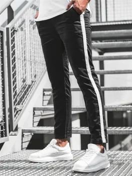 Vīriešiem Gadījuma Bikses Skinny Bikses Dziesmu Apakšā Rudens Treniņbikses Cilvēks Elsas Pusē Svītru Vīriešu Modes Jauno Joggers Bikses