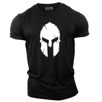 Vīriešu 3D krekls Ērti T Krekls Vīriešiem retro Spartas T krekls ar Īsām piedurknēm T-krekls gadījuma Harajuku melns un balts krekls