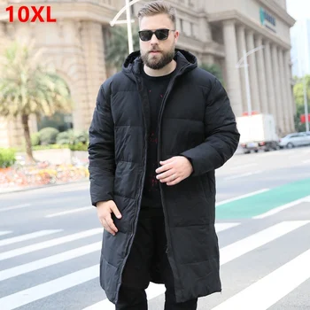 Vīriešu dūnu jaka jaunu vīriešu Ziemas lielu izmēru kapuci jaka silta uz Leju mētelis 6XL 7XL 8XL 9XL 10XL