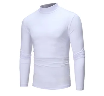 Vīriešu garām piedurknēm t krekls vīriešu slim fit bruņurupucis balti t krekli vieglo svaru top apģērbi vīriešiem kritums ziemas melna zila 7 krāsas