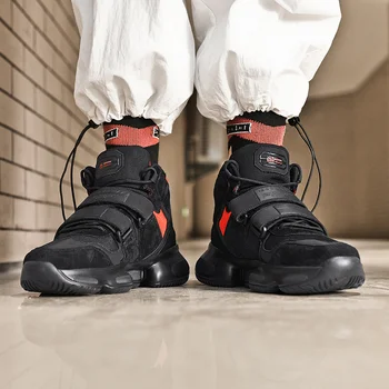 Vīriešu high-top vīriešu neslīdoša sporta apavi dzīvoklis kurpes elpojošs outdoor skriešanas apavi Zapatos Hombre Sapatos vīriešu ikdienas apavi