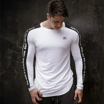 Vīriešu Jogger Treniņu Cieši garām piedurknēm T-krekls Cilvēks, vingrošanas zāles, Fitnesa Ātri sausas t krekls Vīriešu Gadījuma Modes t-veida Topi Zīmola Apģērbi