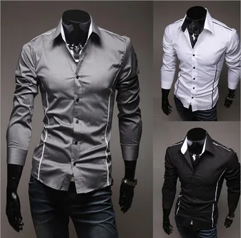 Vīriešu Krekls Modes Kokvilnas Slim Vīriešu Krekls ar garām Piedurknēm Augstas Kvalitātes Gadījuma Melns/Balts/Pelēks Vīriešu Krekls Vīriešiem izmērs: M-XXXL
