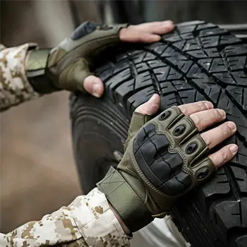Vīriešu Militārās Taktikas Grūti Šarnīrs Pusi Pirkstu Cimdi Armijas Kaujas Medību Šaušanas Airsoft Peintbola Policijas Pienākums - Fingerless