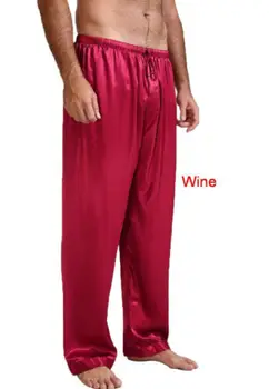Vīriešu Naktsveļu Sleepwear Pidžamu Satīna Zīda Ilgi Lounge Bikses Pidžamas Vīriešu Zaudēt Gadījuma Harēma Pilates Lounge Miega Pidžamas Bikses