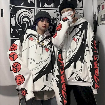 Vīriešu, sieviešu kapuci sporta krekls rudens ziemas plus samta tumši anime Naruto ins studentu korejiešu stilā zaudēt pāris hoodies jaka