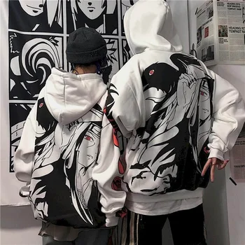 Vīriešu, sieviešu kapuci sporta krekls rudens ziemas plus samta tumši anime Naruto ins studentu korejiešu stilā zaudēt pāris hoodies jaka