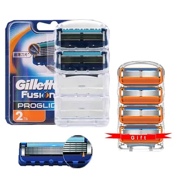 Vīriešu Skuvekļu Asmenīšu Mašīna Skūšanās Asmeņi Gillette Fusion 5 PROGLIDE Nerūsējošā Tērauda Taisni Skuvekli ar 4gab Dāvanu Asmens