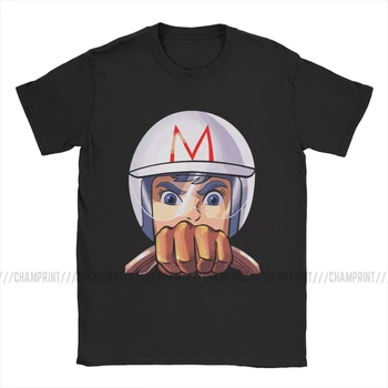 Vīriešu T-Krekli Mach 5 Atpūtas Kokvilnas t-veida Krekls ar Īsām Piedurknēm Speed Racer Anime T Krekls Apkalpes Kakla Topi Plus Lieluma