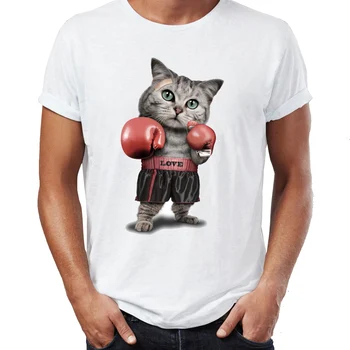 Vīriešu T Krekls, kas Cīnās Kaķis Smieklīgi Awesome Dzīvnieku Tee