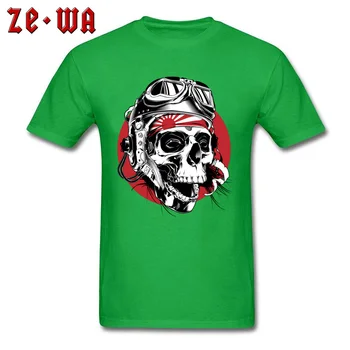 Vīriešu T-krekls Miris Kamikaze Tee-krekls ar Īsām Piedurknēm Top Pilots Krekls Militāro Apkalpes Kakla Tīras Kokvilnas T Japānas Stila Galvaskausa T Krekls