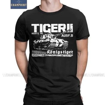 Vīriešu T-Krekls Tiger Vērmahta Atdzist Kokvilnas t-veida Krekls ar Īsām Piedurknēm Tvertnes vācu Panzer Bruņas Āfrikas T Krekli Apkalpes Kakla Topi