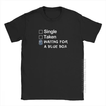 Vīriešu T Krekls Ārsts, Kurš T-Krekls Gaida Zilajā T-Krekls Vintage Īsām Piedurknēm Tee Kreklu Drēbes Tīras Kokvilnas Izdrukāt