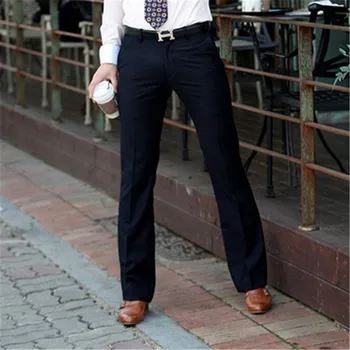 Vīriešu Uzvalku bikses 2020. gadā-Pavasarī un Rudenī Jaunu Vīriešu Mikro-ragu bikses Slim kājām bikses korejas Plaša kāju bikses