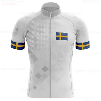 Vīriešu Velo Jersey Pro Team Vasaras 2021 Zviedrija Riteņbraukšana Apģērbu Ātri Žāvēšanas Sacīkšu Sporta Krekli Mtb Velosipēdu Svīteri Vienotu