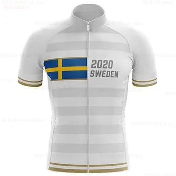 Vīriešu Velo Jersey Pro Team Vasaras 2021 Zviedrija Riteņbraukšana Apģērbu Ātri Žāvēšanas Sacīkšu Sporta Krekli Mtb Velosipēdu Svīteri Vienotu