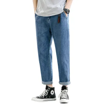 Vīriešu Vintage Taisni Džinsi Plus Izmēru Hip Hop Zils Kravas Jean Vīriešiem Vīriešu Džinsa Bikses Vīriešu Modes 2020. Gadam Bikses