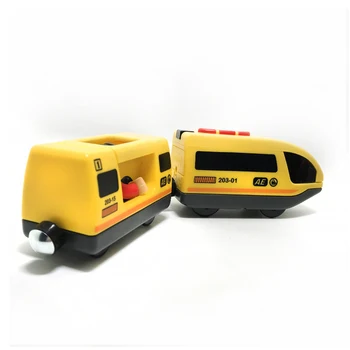 W04-1 Tālvadības Elektriskā Vilciena 2. Iedaļa Magnētiskā Saite Saderīga Rotaļlietas dzeltena Harmoniju Vilcienu, Automašīnu, Koka Jauniem karstā pārdošanas
