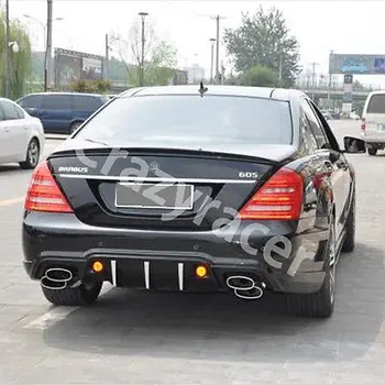 W221 PU Unpainted Aizmugures Bagāžnieka Lūpu Spoilers Spārns priekš Mercedes-Benz W221 2010. - 2013. gadam