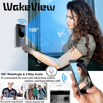 WakeView 1080P Smart Bezvadu WiFi Video Durvju IS Tālruņa Zvana Durvju Zvans Kameru Infrasarkano staru Tālvadības Ierakstīt Mājas Drošības Uzraudzība