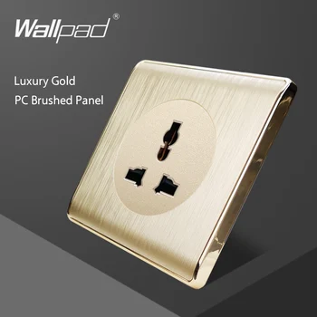 Wallpad 2020 3 Pin MF Ligzda Sienas Kontaktligzda Elektriskā Kontaktligzda Zelta PC Matēts Paneļu Mājas