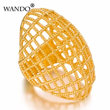 WANDO reticular zelta gredzens ir kāzas, gan vīriešu, gan sieviešu rotaslietas un grezns kubiskā cirkonija zelta krāsas gredzens wr13