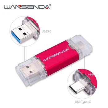 WANSENDA USB 3.0, USB Flash Drive C TIPA Pen Drive 512 GB un 256 gb Pendrive par C Tipa Mobilo/GAB 32GB 64GB, 128GB Memoria USB Stick