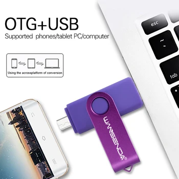 WANSENDA Usb 3.0, USB Flash Drive ātrgaitas Pen Drive 32GB 64GB, 128GB un 256 gb Dual OTG Pendrive USB Stick Viedtālrunis/Tablet/PC