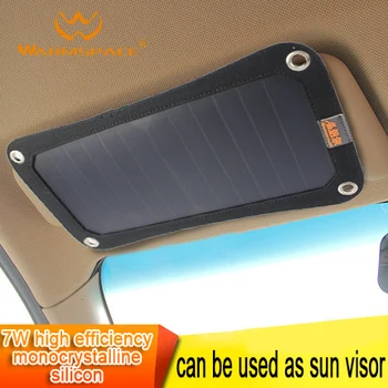 WARMSPACE 7W/5V saules panelis, ūdensizturīga portatīvā, mobilā tālruņa lādētāju silīcija monokristālu
