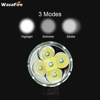 WasaFire 5* XML T6 Velosipēdu Gaismas 7000 Lumen LED Bike Light Lukturis Lukturis ar Velosipēdu Gaismas Ceļu MTB Velosipēdu Lukturu +18650 Akumulatoru