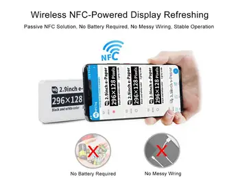 Waveshare 2.9 collu Pasīvās NFC-Powered e-Grāmatu, Nav Akumulatora, Bezvadu Darbinātu & Datu Pārsūtīšana