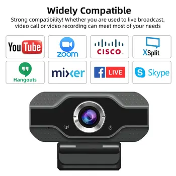 Webcam 1080P HD Kamera ar iebūvētu HD Mikrofons 2MP USB Kameras Tiešraidi Tiešsaistes Mācību Sanāksmē Video Zvana Kamera